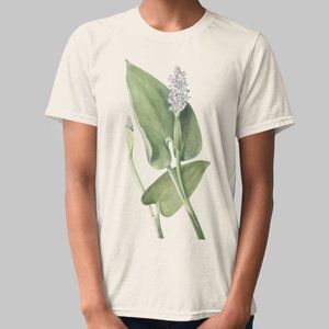 Pickerelweed Vintage Floral Print Short Sleeve Graphic Tee T-shirt S M L XL